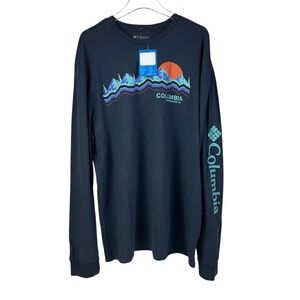 Columbia Blue Long Sleeve Logo T-Shirt Men’s Size XXL NWT